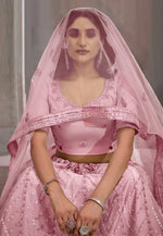 Load image into Gallery viewer, Pink Net Circular Lehenga Choli
