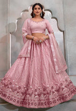 Load image into Gallery viewer, Pink Net Circular Lehenga Choli
