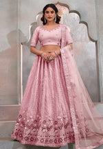 Load image into Gallery viewer, Pink Net Circular Lehenga Choli
