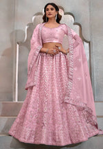 Load image into Gallery viewer, Pink Net Circular Lehenga Choli
