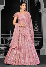 Load image into Gallery viewer, Pink Net Circular Lehenga Choli
