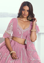 Load image into Gallery viewer, Pink Net Circular Lehenga Choli
