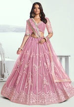 Load image into Gallery viewer, Pink Net Circular Lehenga Choli
