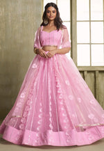 Load image into Gallery viewer, Pink Net Circular Lehenga Choli
