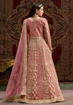 Load image into Gallery viewer, Pink Net Embroidered Long Anarkali Suit
