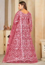 Load image into Gallery viewer, Pink Net Embroidered Long Anarkali Suit
