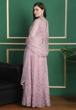 Load image into Gallery viewer, Pink Net Embroidered Long Anarkali Suit
