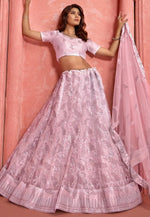 Load image into Gallery viewer, Pink Net Lehenga Choli
