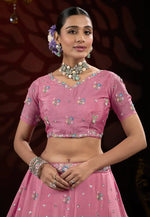 Load image into Gallery viewer, Pink Net Lehenga Choli
