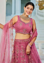 Load image into Gallery viewer, Pink Net Lehenga Choli
