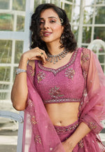 Load image into Gallery viewer, Pink Net Lehenga Choli
