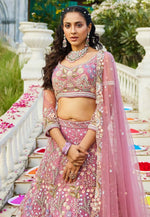 Load image into Gallery viewer, Pink Net Lehenga Choli
