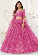 Load image into Gallery viewer, Pink Net Lehenga Choli
