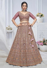 Load image into Gallery viewer, Pink Net Lehenga Choli For Wedding
