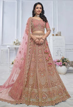 Load image into Gallery viewer, Pink Net Lehenga Choli For Wedding
