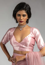 Load image into Gallery viewer, Pink Net Saree With Blouse
