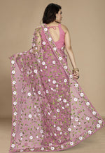 Load image into Gallery viewer, Pink Net Saree With Blouse
