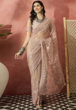 Load image into Gallery viewer, Pink Net Saree With Blouse