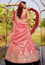 Load image into Gallery viewer, Pink Organza A Line Lehenga Choli
