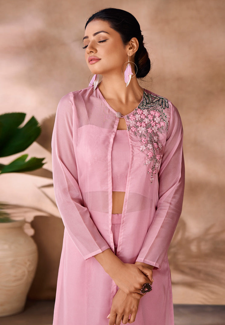 Pink Organza Co-Ords Set