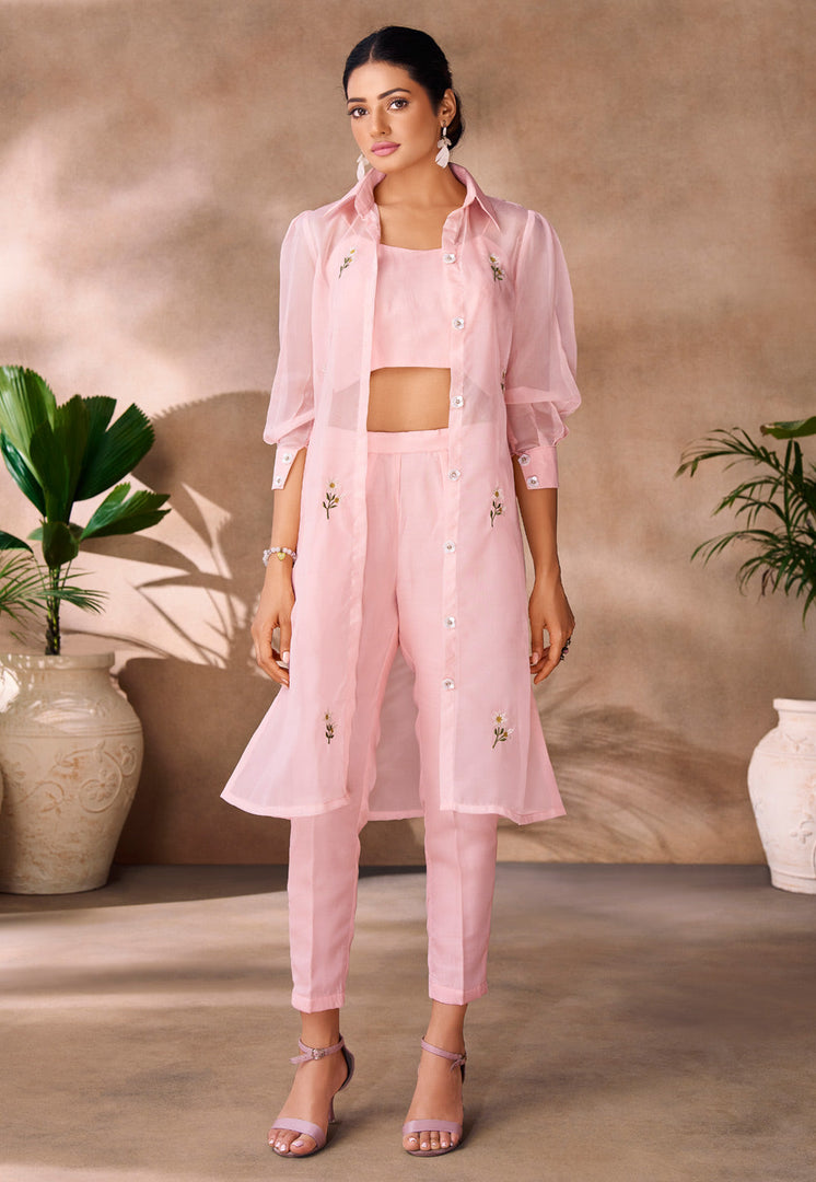 Pink Organza Co-Ords Set