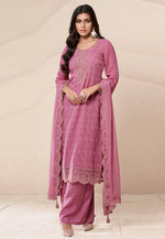 Load image into Gallery viewer, Pink Organza Embroidered Pakistani Suit
