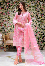 Load image into Gallery viewer, Pink Organza Pant Style Suit
