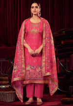 Load image into Gallery viewer, Pink Organza Pant Style Suit
