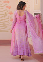 Load image into Gallery viewer, Pink Organza Readymade Long Anarkali Suit
