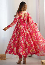 Load image into Gallery viewer, Pink Organza Readymade Pant Style Suit
