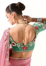 Load image into Gallery viewer, Pink Organza Saree With Blouse
