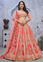 Load image into Gallery viewer, Pink Organza Wedding Lehenga Choli
