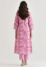 Load image into Gallery viewer, Pink Rayon Kurta Set With Pent
