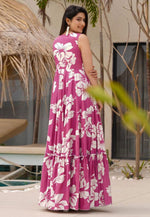 Load image into Gallery viewer, Pink Rayon Printed Gown
