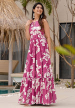 Load image into Gallery viewer, Pink Rayon Printed Gown
