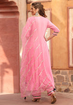 Load image into Gallery viewer, Pink Rayon Readymade Long Anarkali Suit
