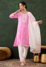 Load image into Gallery viewer, Pink Rayon Readymade Pakistani Suit
