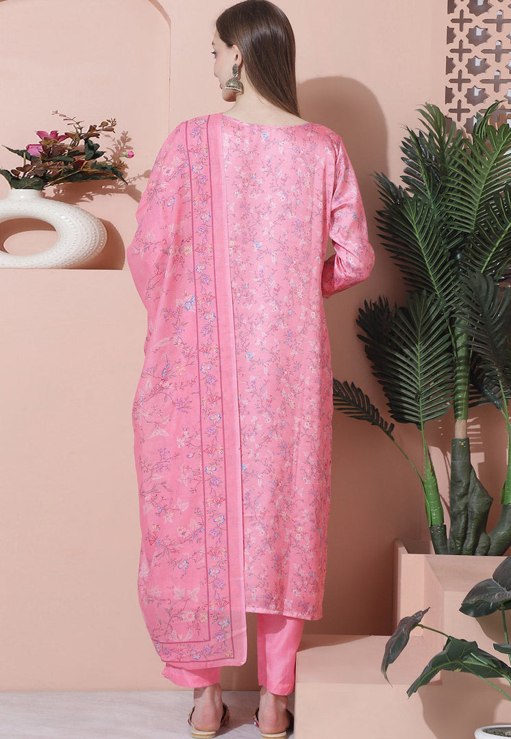 Pink Satin Pant Style Suit