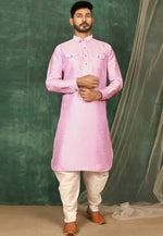 Load image into Gallery viewer, Pink Satin Pathani Suit
