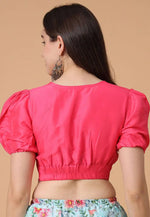 Load image into Gallery viewer, Pink Satin Silk Readymade Blouse
