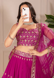 Pink Shimmer Circular Lehenga Choli