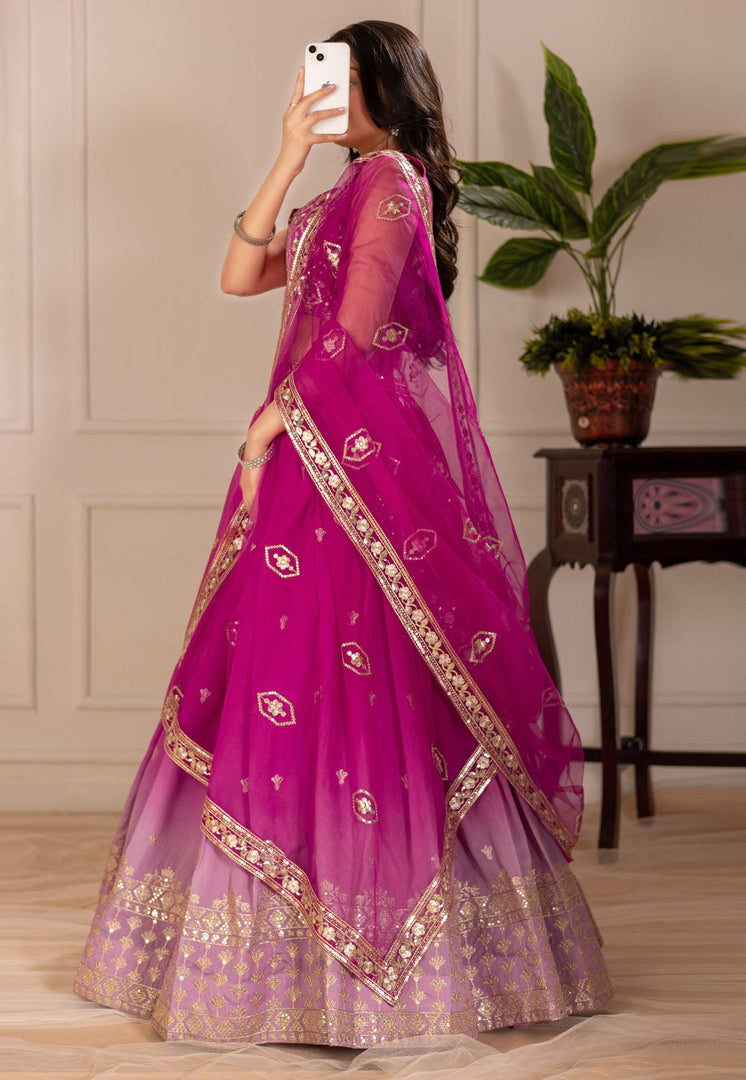 Pink Shimmer Circular Lehenga Choli