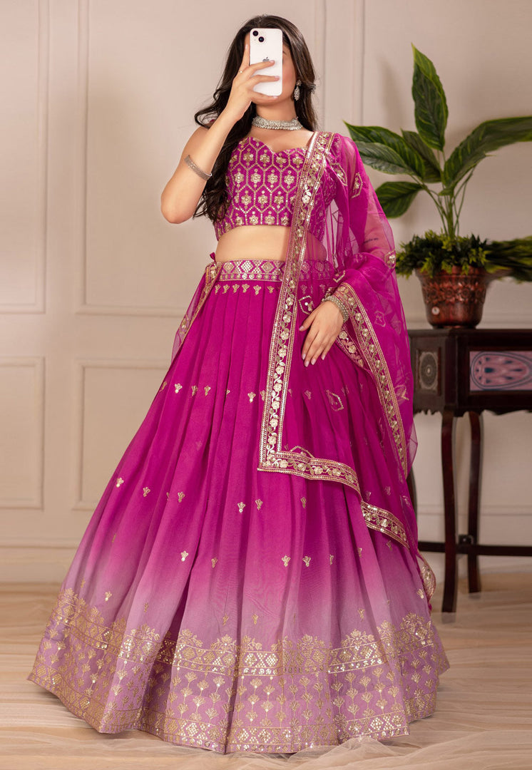 Pink Shimmer Circular Lehenga Choli
