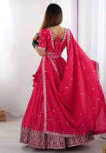 Load image into Gallery viewer, Pink Shimmer Circular Lehenga Choli
