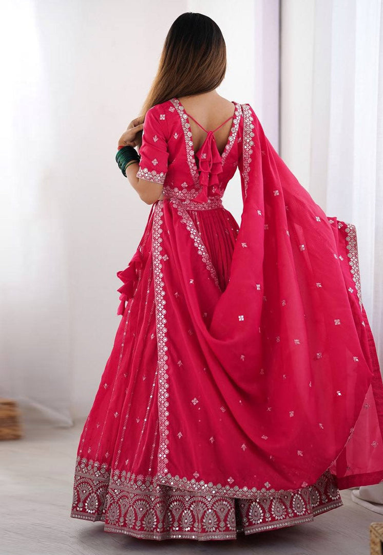 Pink Shimmer Circular Lehenga Choli