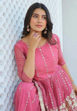 Load image into Gallery viewer, Pink Shimmer Readymade Gharara Suit
