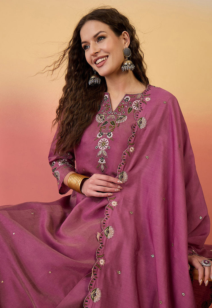 Pink Shimmer Readymade Palazzo Suit