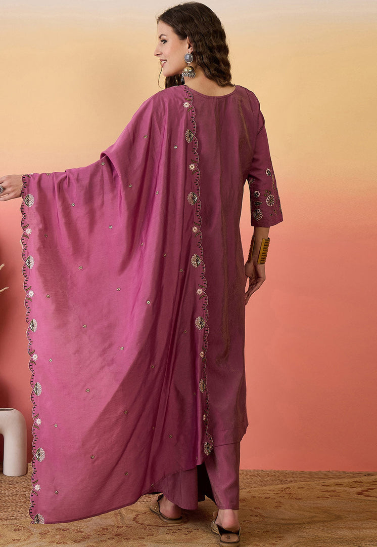 Pink Shimmer Readymade Palazzo Suit