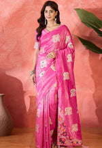 Load image into Gallery viewer, Pink Shimmer Saree With Blouse
