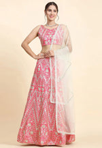 Load image into Gallery viewer, Pink Silk A Line Lehenga Choli
